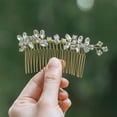 thumbnail image 4 of Rhinestone Bride Wedding Hair Comb Rose Gold Bridal Hair Piece Crystal Hair Accessories for Women and Girls (C-Rose Gold), 4 of 4