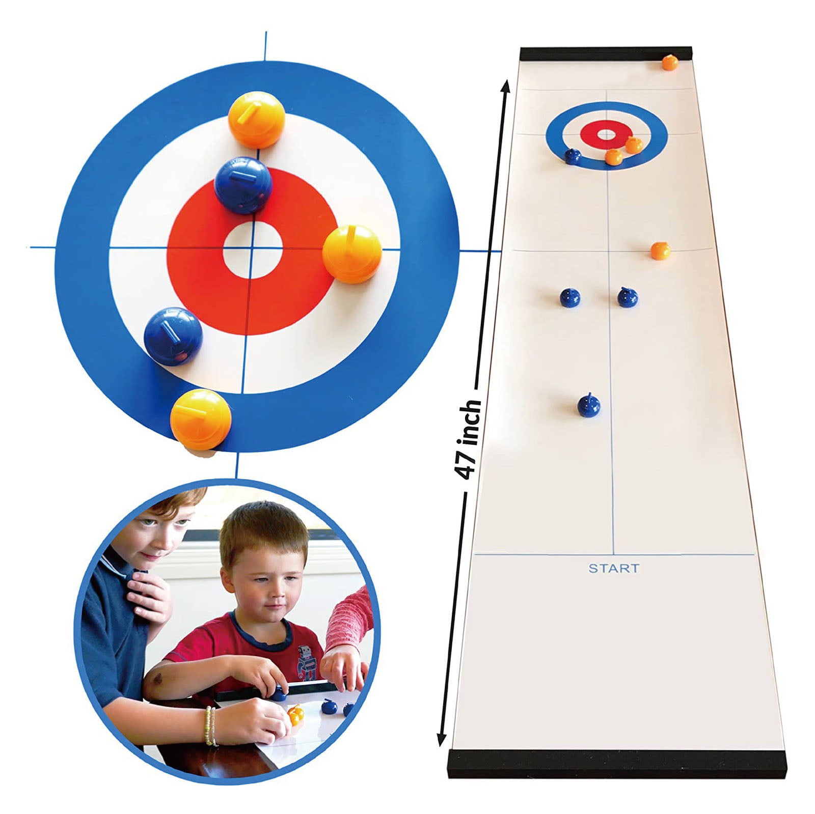 Adults and Kids Team Board Game Training Indoor or Travel Portable Curling Board Game for Family YYL Tabletop Curling