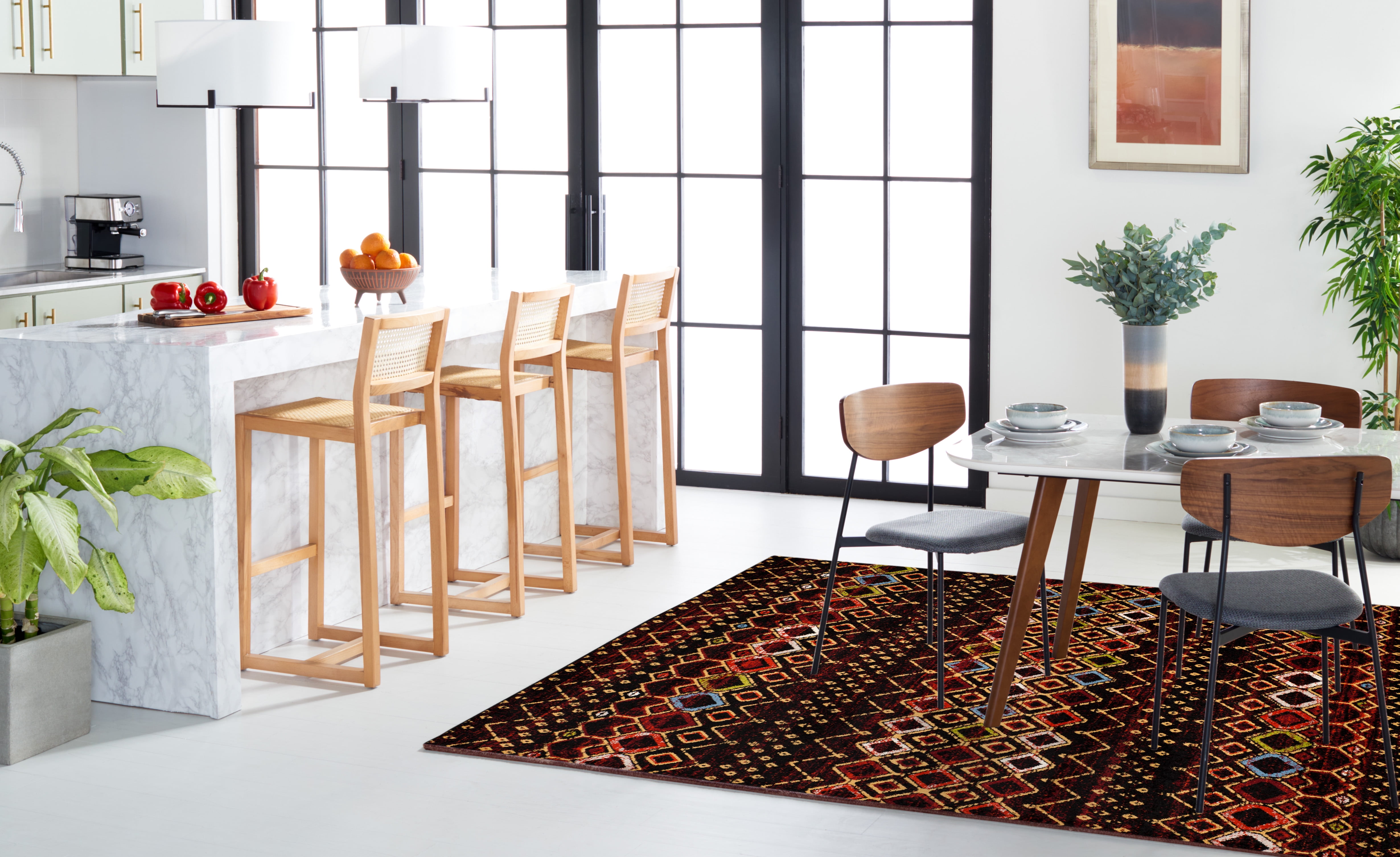 Safavieh Amsterdam Gladwin Geometric Area Rug, Black/Multi, 4' x 6'