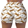 thumbnail image 2 of Lsque Leopard Print Pattern High Waisted Biker Shorts for Women-Tummy Control Fitness Athletic Workout Running Yoga Gym Shorts,Moisture-Wicking-, 2 of 9