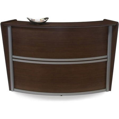 OFM Single Curved Reception Station (Component 1)  Walnut