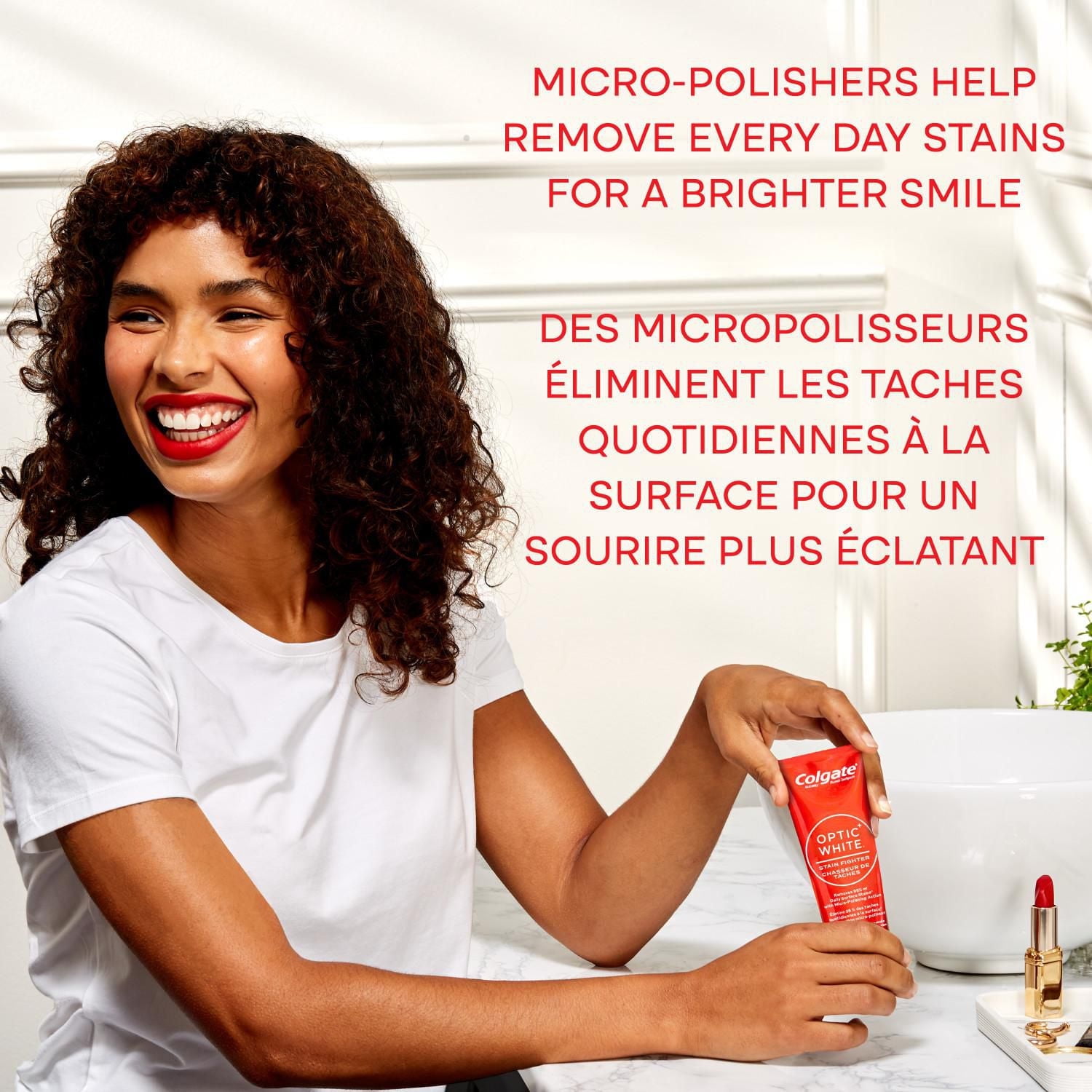 Colgate Optic White Stain Fighter Stain Removal Toothpaste, Fresh Mint Gel, 90 mL, 3 Pack, 90 mL, 3 Pack