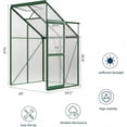 thumbnail image 4 of 4x4FT Lean-to Greenhouse – Walk-In Outdoor Garden Plant Shelter with Adjustable Roof Vent, Sliding Door, Sturdy Aluminum-Steel Frame, All-Season Plant Protection, Green-4x4FT, 4 of 7