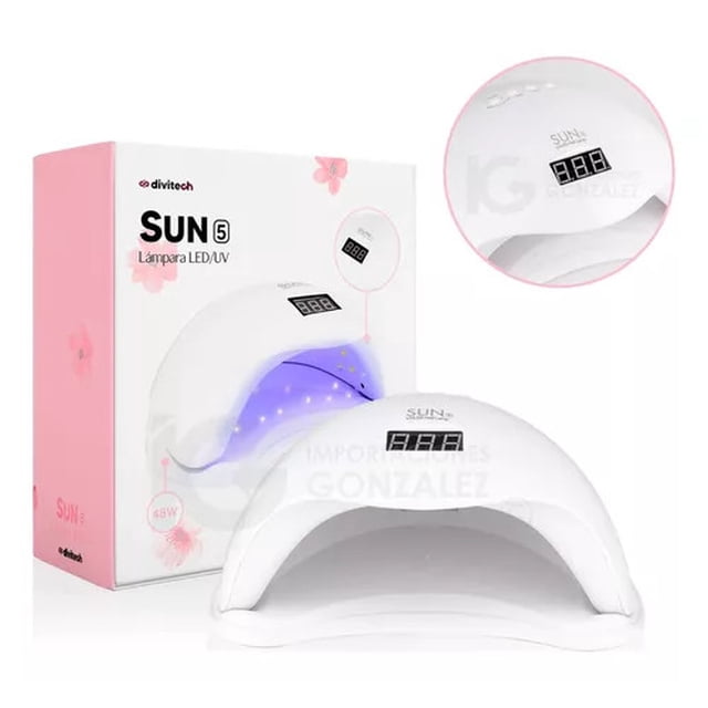 Lámpara De Uñas Divitech® 48w Led Uv Con Temporizador SUN5 blanco