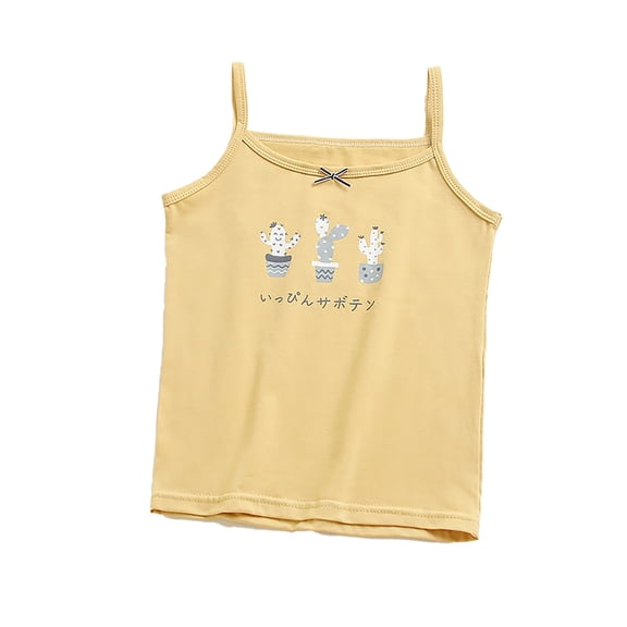 YTDSCS 3-8T Girls Cami Tops for Baby Kids Printed Camisoles Toddler Girls Comfort Soft Sleeveless Undershirts