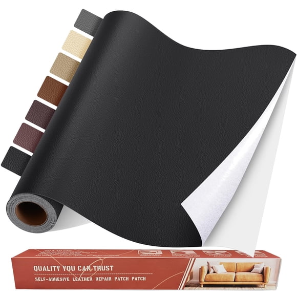 Kit de parches autoadhesivos Yikda para reparación de piel, 40 x 80 cm, color negro