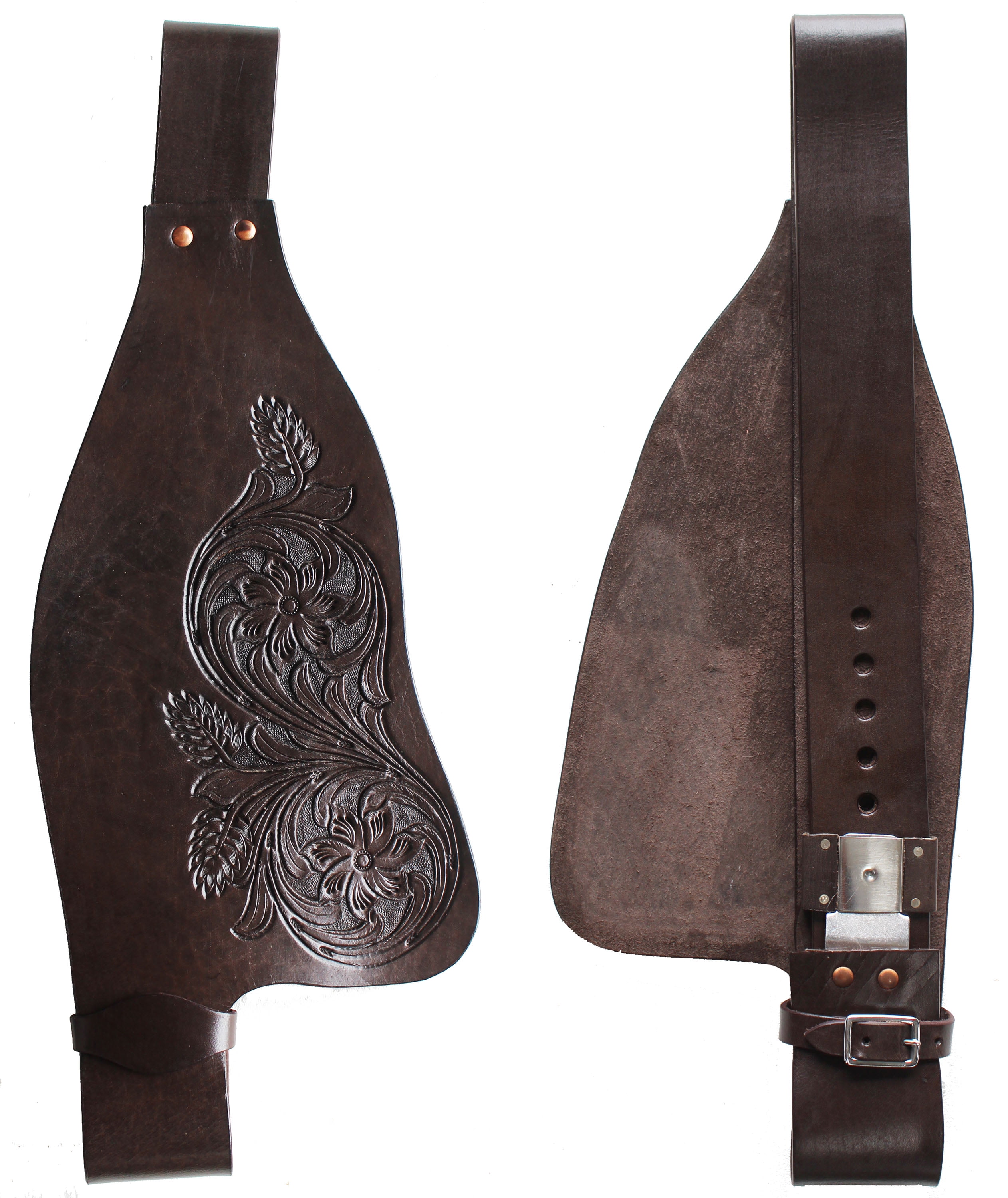 FENDER SET HORSE SADDLE WESTERN REPLACEMENT FENDERS PAIR SMOOTH GENUINE LEATHER 