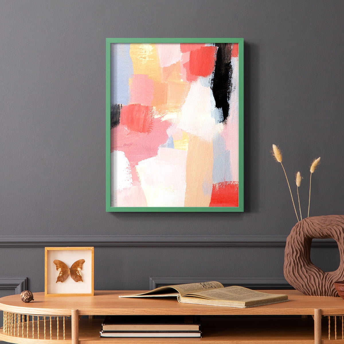 Aerial Scarlet I in Paper Solid Wood 11 x 14 Framed Print