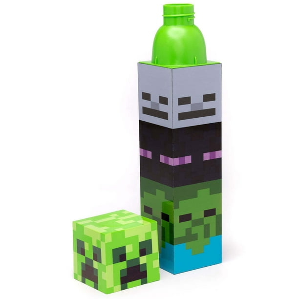 Gourde Creeper - Minecraft - multicolore plastique sans bpa paille