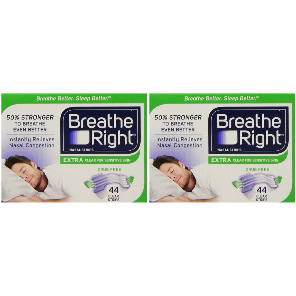 Breathe Right Nasal Strips Extra, Sensative Skin 88 Clear Strips