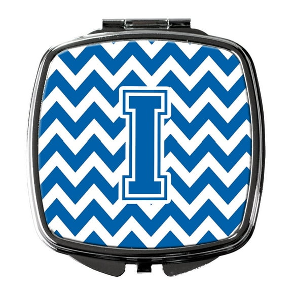 Letter I Chevron Blue and White Compact Mirror CJ1056-ISCM