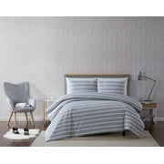 Truly Soft Maddow Stripe Grey Full/Queen 3-Piece Duvet Cover Set