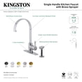 thumbnail image 7 of Kingston Brass LS8710CTLBS Continental Single-Handle Kitchen Faucet with Brass Side Sprayer, Matte Black, 7 of 7
