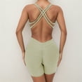 thumbnail image 5 of DHFJKG Womens Workout Romper Backless Yoga Short Jumpsuit Summer Gym Athletic Outfit Activewear Sleeveless V Neck Soft Fitness Comfortable Onesie, 5 of 9