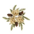 thumbnail image 2 of Anillos de vela de Navidad Corona artificial Corona de candelabros de granja Dorado 35cm, 2 of 8