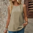thumbnail image 2 of tarylea Tank Tops for Women Casual Sleeveless Tops Button up Crewneck Blouses Loose Fitting Tees, 2 of 7
