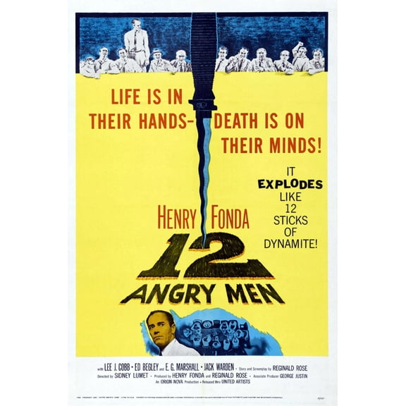 12 Angry Men Movie Poster Giclee Print Reprint 27Inx40In for any room 27x40 Square Adults Best Posters