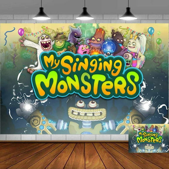 My Singing Monsters Backdrop Banner Party Supplies Poster Movie Theme Background for Photography Kids Birthday Decorations