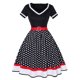 thumbnail image 1 of WILLBEST Vestidos Casuales para Mujer Vestido Vintage de Lunares con Cuello En V y Manga Corta para Boda, Vestido Festivo Hasta La Rodilla Chica, 1 of 2