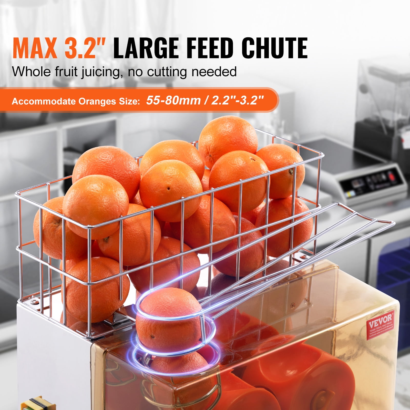KFFKFF Commercial Orange Juicer Machine 120W Juice Squeezer Extractor Filter Box