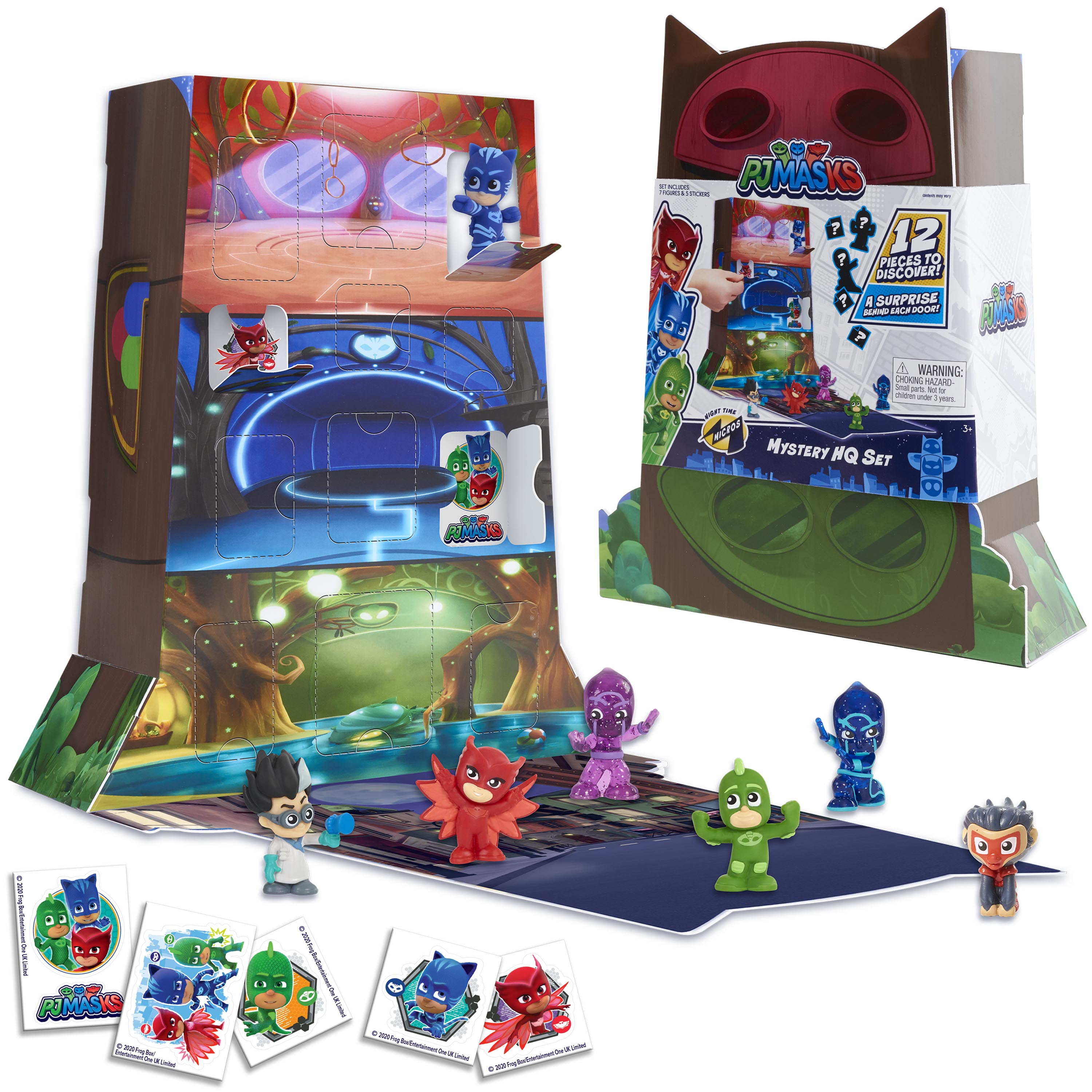 PJ Masks Night Time Micros Mystery HQ Box Set, Ages 3+