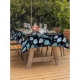 thumbnail image 3 of Outdoor Tablecloth with Umbrella Hole for Patio/Picnic/Party/Camping, Black Coastal Waterproof Table Cloth Rectangle Table Cover Washable, Nautical Whale Shell Starfish Ocean (60"x 102"), 3 of 8