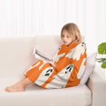 thumbnail image 4 of Orange Halloween Ghosts Blanket Hoodies for Kids 6-13YR Oversize Wearable Blanket Hoodies for Boys Girls Teens, 4 of 7