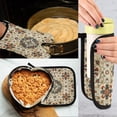 thumbnail image 5 of 2 PCS Oven Baking Gloves Set Heat Resistant Oven Mitt & Pot Holder Set Cooking Mitts Kitchen Home Supplies Traditional Intricate Pattern, 5 of 5