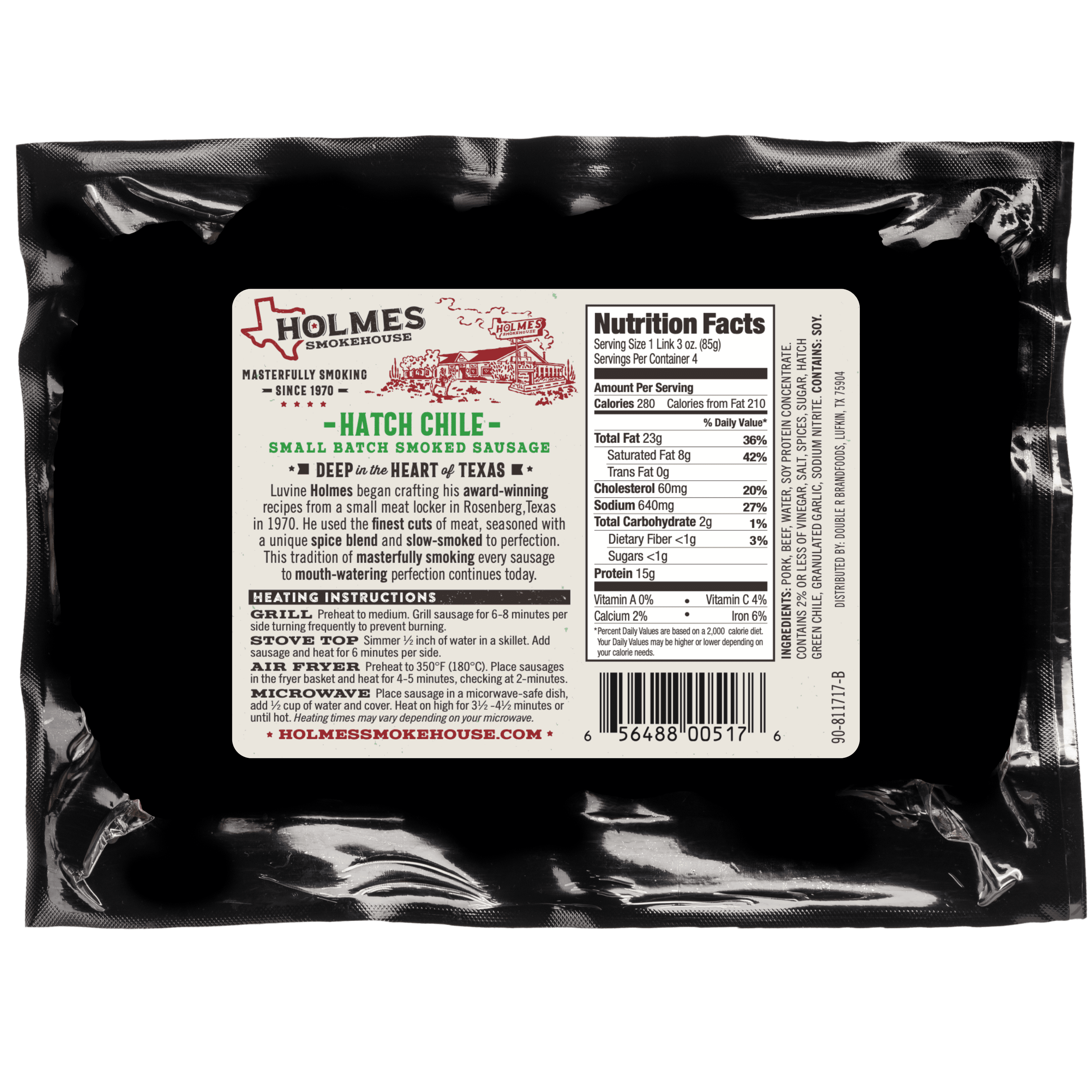 Holmes Smokehouse Mango Hatch Chili Smoked Sausage Links, Fully Cooked, 12 oz