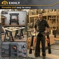 thumbnail image 4 of EHHLY Folding Saw Horses 2 Pack, Heavy Duty Clamping Sawhorse with 18" Removable Bar Clamps, 1000 LBS Capacity, Tool Tray & Cord Hooks, 4 of 7