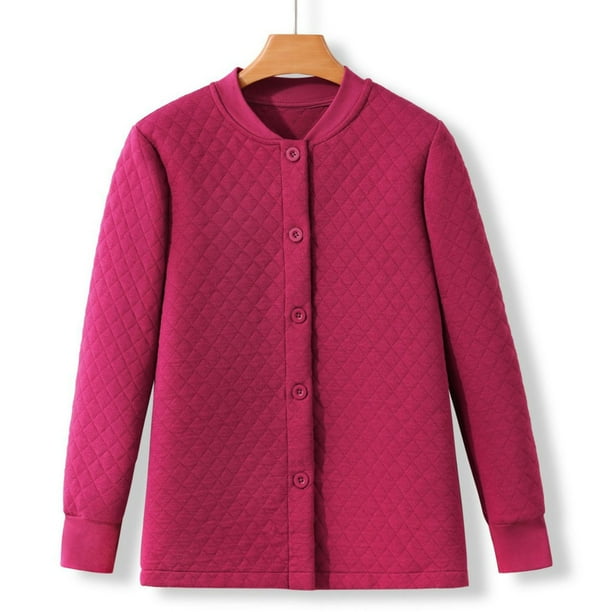 Pijama de manga larga para mujer, de invierno, de color liso, grueso, de manga larga, cálido, para el hogar, de poliéster