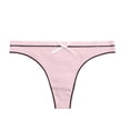 thumbnail image 2 of LYEAA Cotton Thong Underwear for Women Low Rise Cool Cheeky Breathable Comfort Solid Daily Panties Fashionable Underpants Pink L, 2 of 7