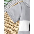 thumbnail image 6 of Mikrdoo Summer Outfits For 12 Months Baby Boys King Letter Graphics 18 Months Boys Colorblock Lapel Romper Tops & Side Splicing Shorts 2Pcs Clothes, 6 of 9