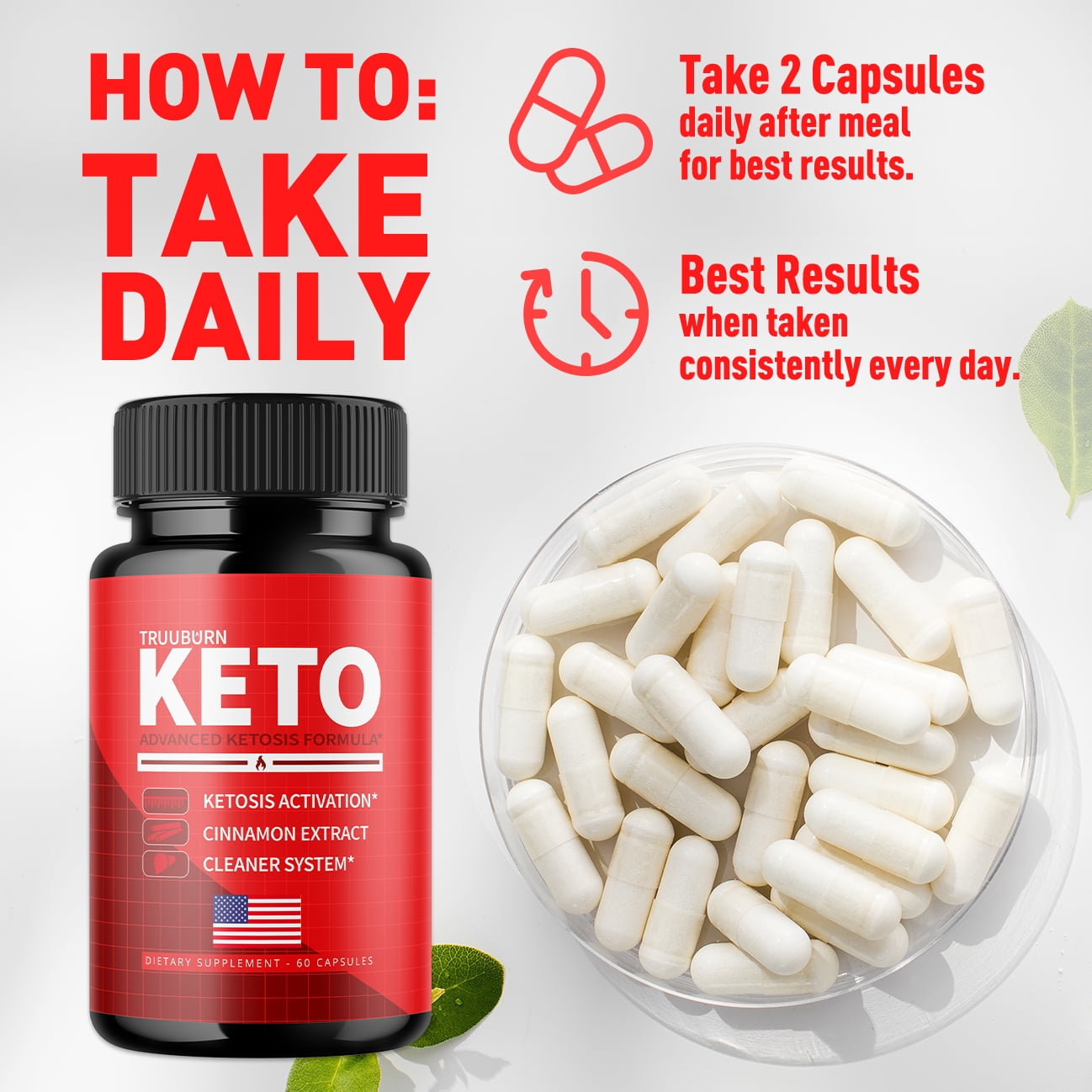 (2 Pack) Truuburn Keto Diet Pills with Truuburn Keto Advanced Formula True Burn Tablets for Appetite Control & Suppressants (120 Capsules)