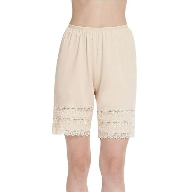 Women Culottes Slip Elastic Waist Lace Snipit Pettipants Bloomer Half