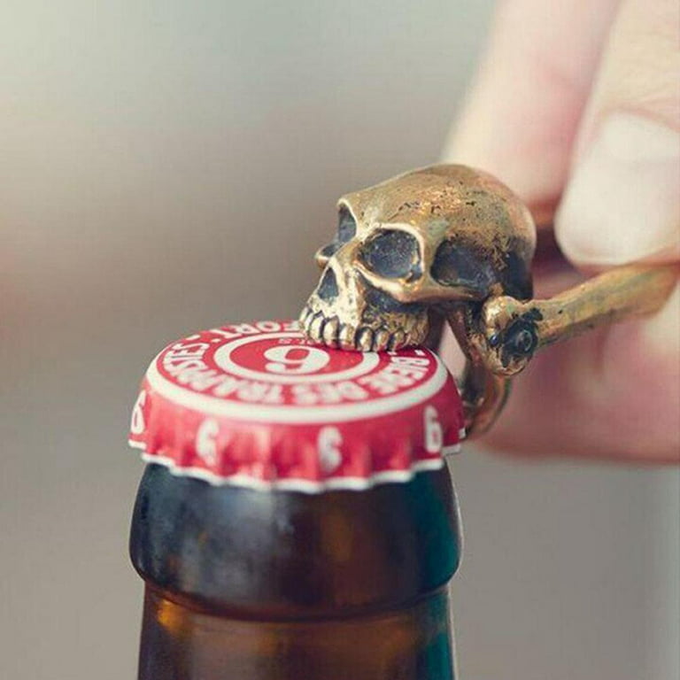 Avail Skull Beer Bottle Opener Keychain Skeleton Opener for Bar Bartender Men and Women , Retro Copper, Adult Unisex, Size: 3.27, Bronze