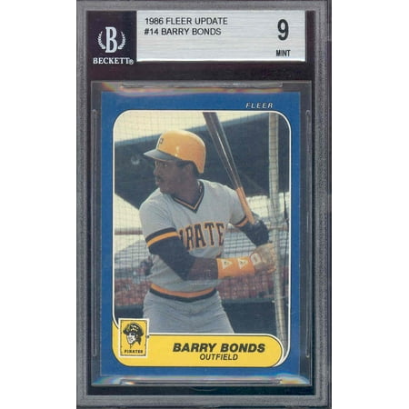 Fleer Barry Bonds - 1986 fleer update #14 BARRY BONDS pittsburgh pirates rookie BGS 9 (9 8.5 9 9.5)