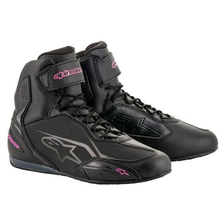 Alpinestars 2019 Womens Stella Faster-3 Riding Shoes - Black/Pink - (Best Tennis Shoes For Motorcycle Riding)