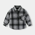 thumbnail image 2 of SHTXOZHI Kids Boys Girls Plaid Shirts Long Sleeve Button Down Collared Shirts with Pocket Casual Jacket, 2 of 3