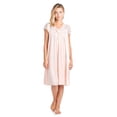 thumbnail image 4 of Casual Nights Women's Fancy Lace Neckline Silky Tricot Nightgown - Coral - Large, 4 of 4