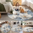 thumbnail image 6 of White Magnolia Round Area&nbsp;Rug 7ft Farmhouse Flowers Non-Slip&nbsp;Washable Circle Rugs Soft Felt Indoor Floor Mat for Bedroom Kitchen Living Room Bathroom, 6 of 9