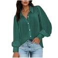 thumbnail image 1 of Yanlir Womens Casual Lapel Neck Button Down Blouse Long Sleeve Solid Color T Shirt Tops Comfortable Fashion Regular Fit Spring Summer Work Party(Army Green,XL), 1 of 7