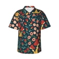 thumbnail image 1 of Balery Berries and Flowers Camisas hawaianas de manga corta para hombre, camisas playeras de corte holgado, camisas de vacaciones con botones,3X-Large, 1 of 7