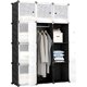 thumbnail image 1 of Armario modular con 12 cajas cúbicas de almacenamiento de ropa para guardarropa y diseño moderno para el hogar, interior blanco,Blanco, 1 of 2