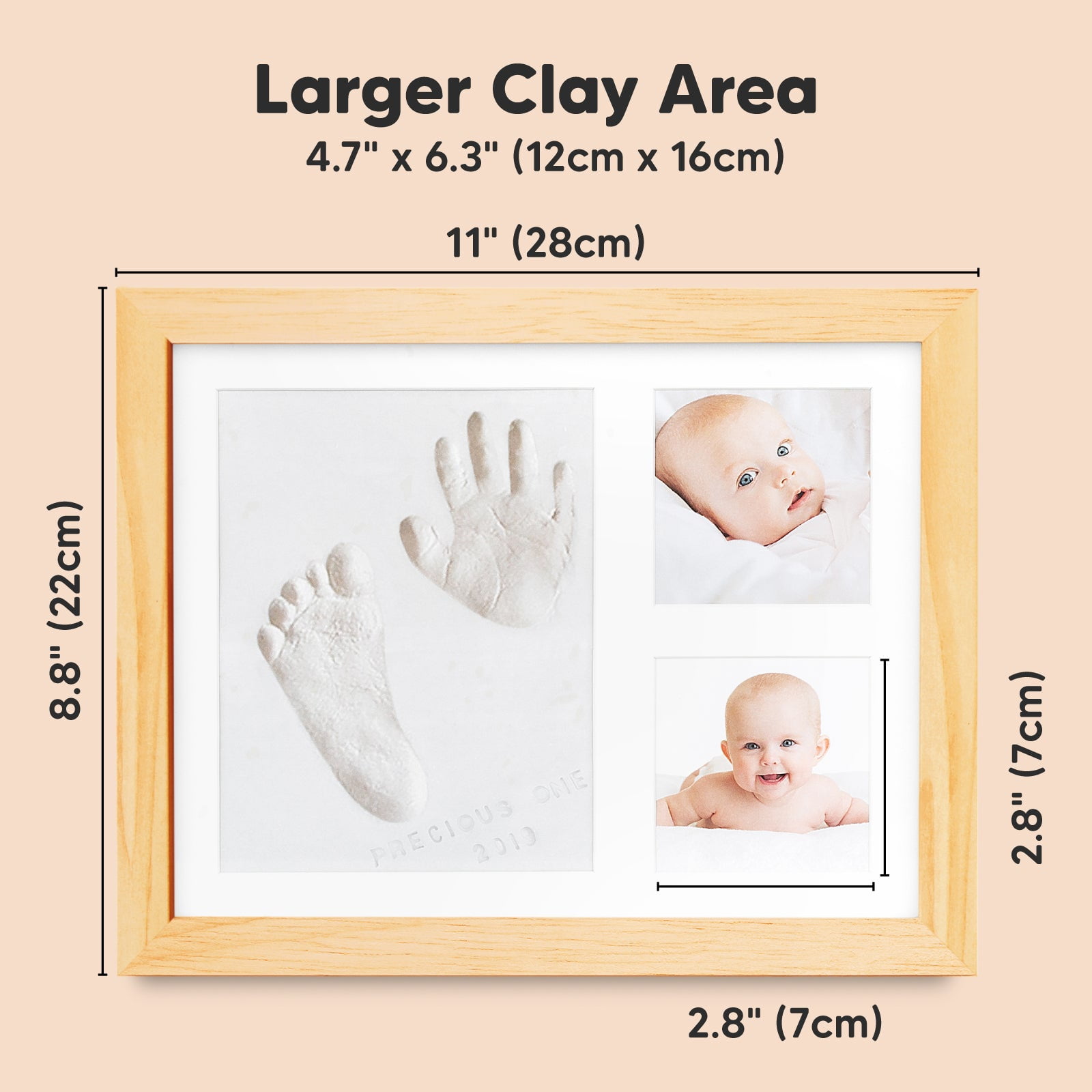  1Dino Premium Baby Hand Print or Foot Print Kit - 11x