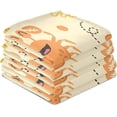 thumbnail image 7 of Cute Summer Crabs Tea Towels 4 Pack Cartoon Background Kitchen Dish Cloth with Hanging Loop, 18"x28" Lint-Free Absorbent Towel for Kitchen Drying Wiping and Cleaning, 7 of 7