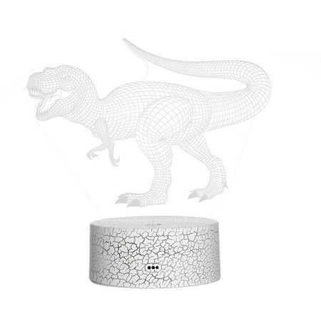 

Docooler 3D Dinosaur Night Light 3D Led Illusion Lamp 3/7 Colors Changing Lights Bedside Table Desk Lamp with Touching Control for Kids Gifts Home Decoration