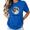 blue-1, variant on UNISHE Women's Realistic Full Moon Cursive Script Copy Moon Joy Graphic Short Sleeve T-shirt Relaxed Fit