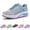 Blue, variant on Women’s Platform Wedge Sneakers, Slip On & Lace Up 2 Inch Rocker Bottom Walking Shoes, Breathable Mesh Lightweight Casual Daily Footwear