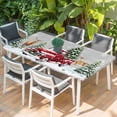 thumbnail image 2 of Christmas Truck Table Cloths for 5 Foot Rectangle Tables, Winter Snowflakes Xmas Tree Deer Grey Patio Waterproof Elastic Fitted Tablecloths, Washable Rectangular Table Cover for Camping, 2 of 8